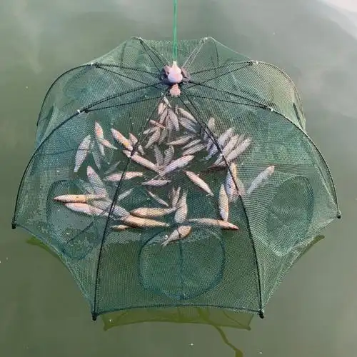 捕鱼鱼龙龙鱼笼抓加粗折叠伞捕虾神器网袋便携鱼网