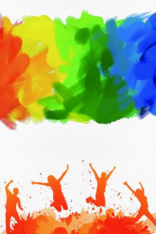 炫彩青春跳跃海报背景