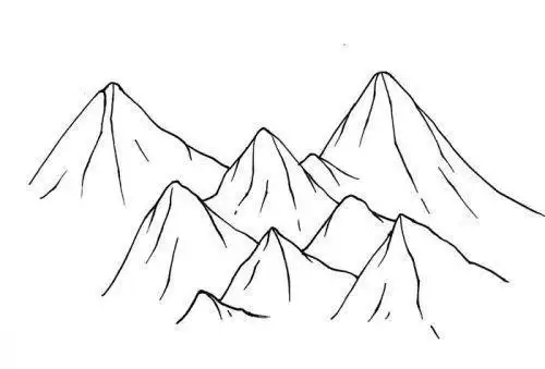 彩色简单雪山简笔画怎么画涂色雪山简笔画步骤画法