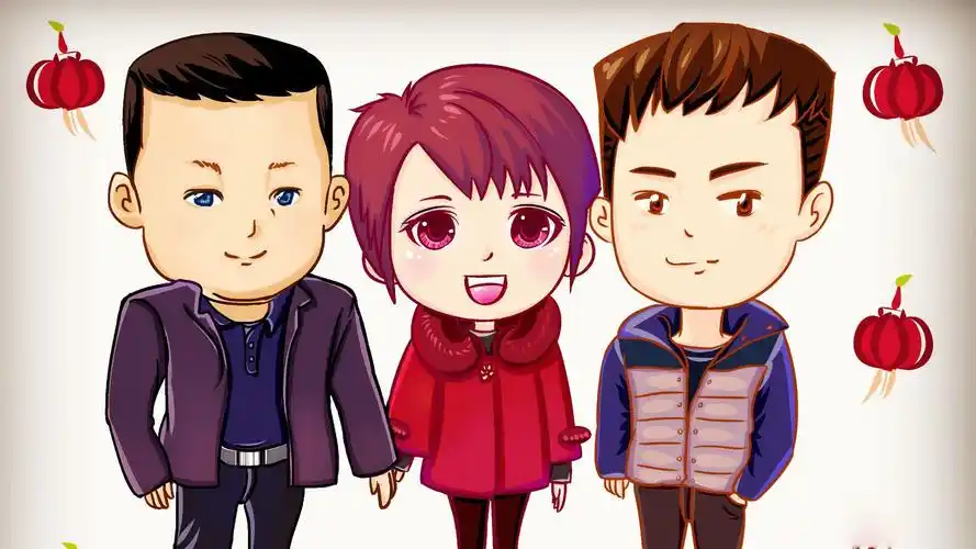 电脑壁纸 动漫卡通 卡通明星 幸福一家四口可爱卡通图片