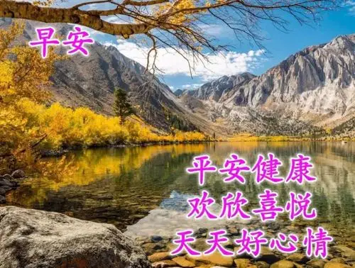 最美秋日风景早安图片祝福语早上好问候说说精选