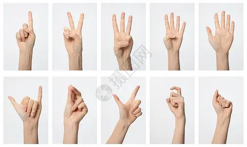 一男数字一到十手势手语背景