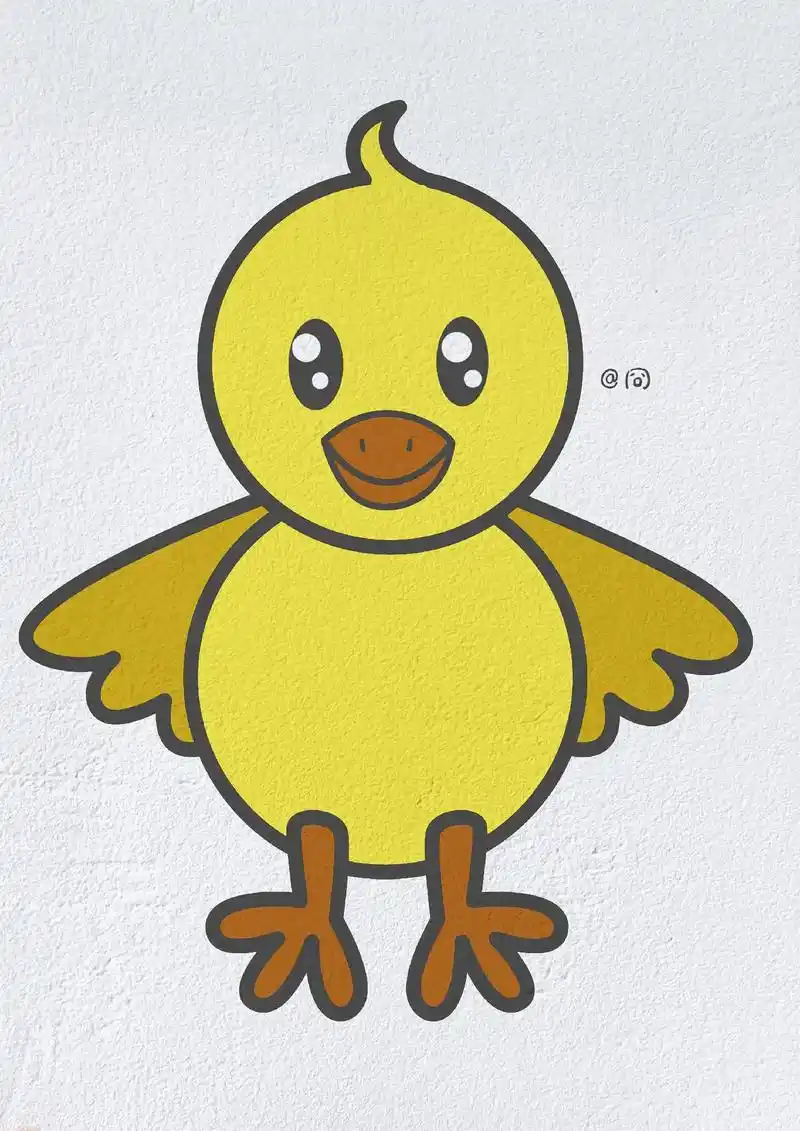 动物简笔画之可爱的小黄鸡
