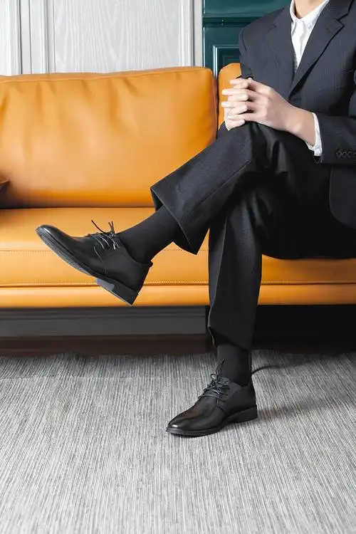 男士袜棉质祙子商务男袜长筒西装皮鞋正装纯黑色棉高腰筒端春夏薄大码