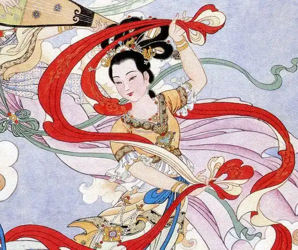 任率英飞天30x45仿古画复制人物画仕女图工笔画书房卧室玄关挂画