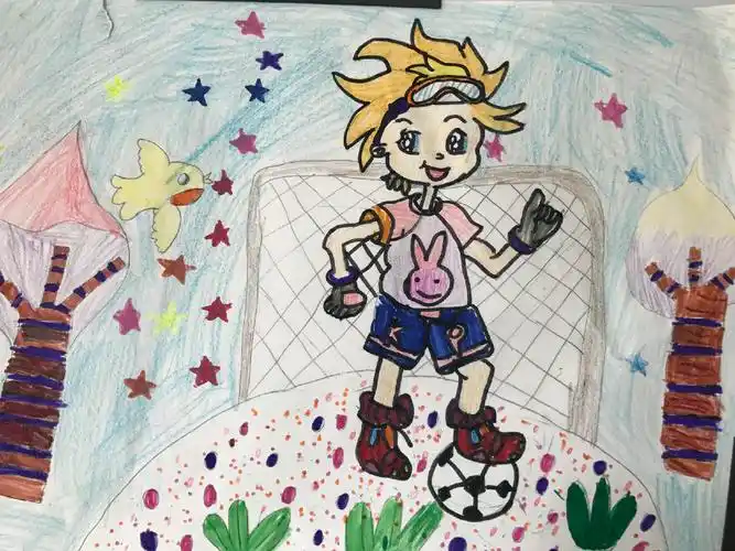 上坊小学画足球比赛作品集锦