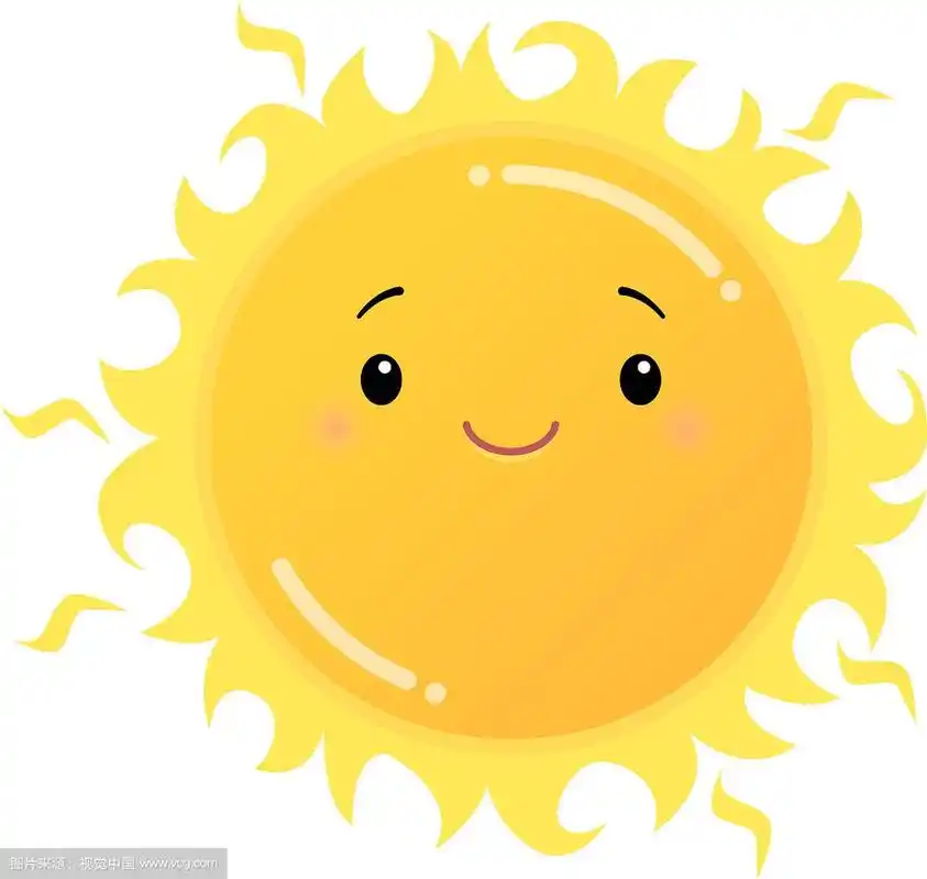 微笑的黄色太阳表情贴纸孤立在白色