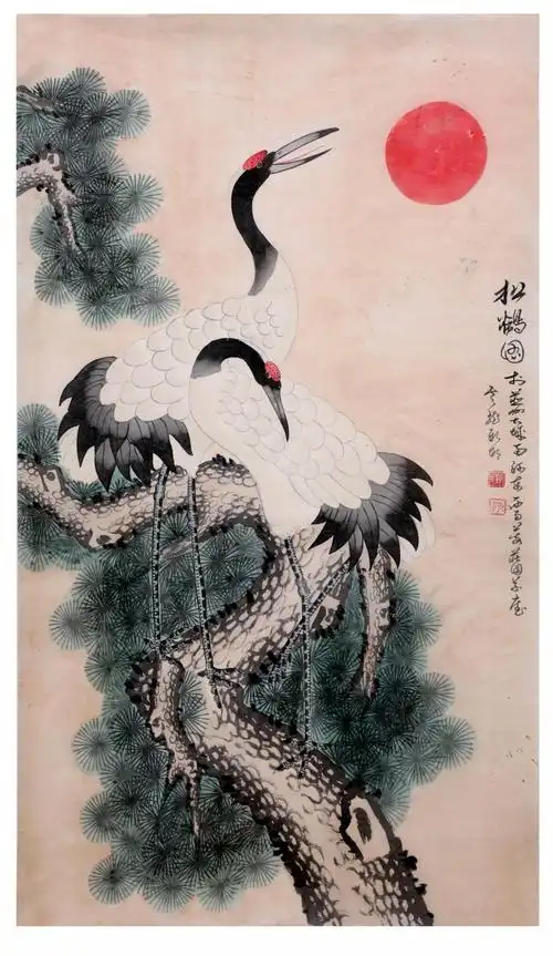 顾新敏作品 《松鹤图》