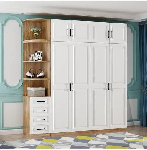 汀馨衣柜平开门颗粒板定制衣橱卧室组合家具现代简约欧式整体大衣柜