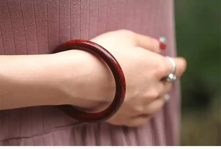 巧俪珠宝印度小叶紫檀木手镯简约木制女款镯子复古佛系女生生日礼物