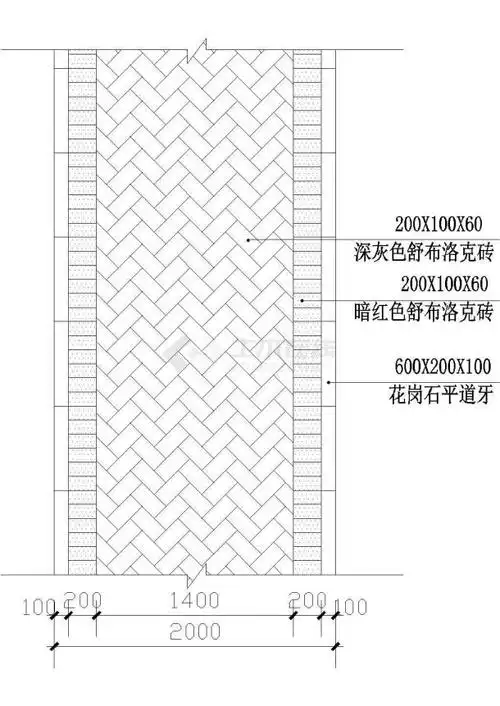 人行道铺装平面cad图