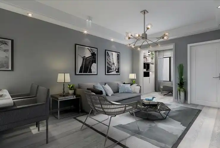 简单的顶面造型 搭配灰色系的家具
