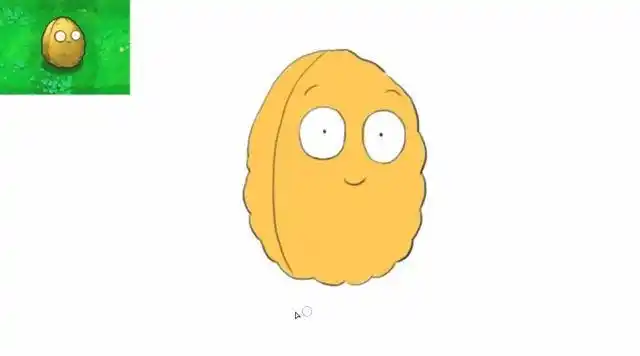 儿童绘画游戏《植物大战僵尸》中的可爱wall-nut坚果墙卡通动漫形象