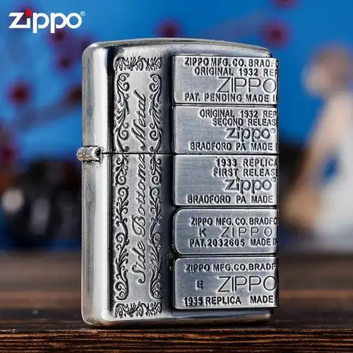 美国zippo打火机芝宝打火机煤油防风五代底部标志五代标志熏银色视频