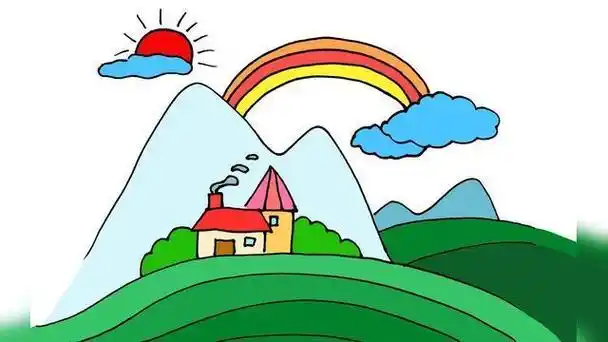 彩色简笔画画风景 简笔画图片大全-普车都