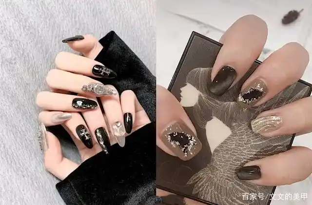 超酷又显手白的黑色美甲图片合集,原来黑色系也可以这么好看!