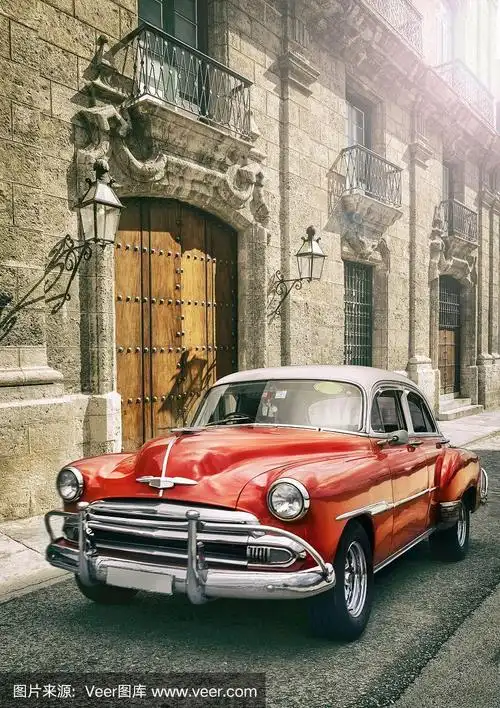 古巴哈瓦那复古经典美国老爷车