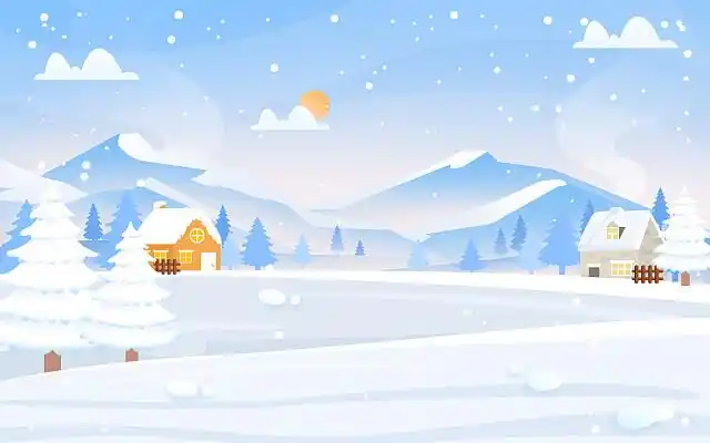 大雪插画卡通扁平冬天雪景下雪插画jpg大雪背景