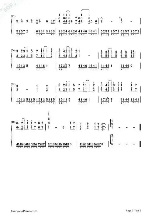 流星雨-流星花园插曲双手简谱预览3