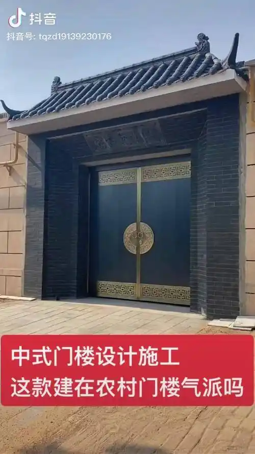 这款建在农村的中式门楼气派吧唐乾砖雕门楼设计砖雕砖雕产品中式建材