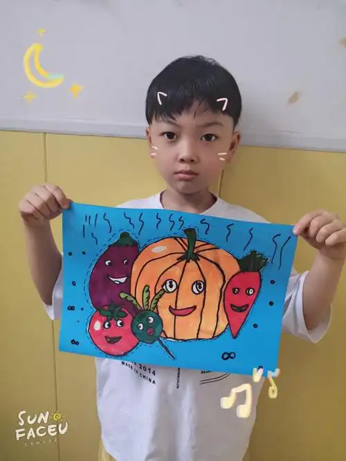 8:00班宝贝们绘画作品《蔬菜来啦》