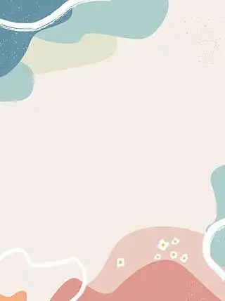 莫兰迪几何植物小清新手绘可爱卡片海报背景
