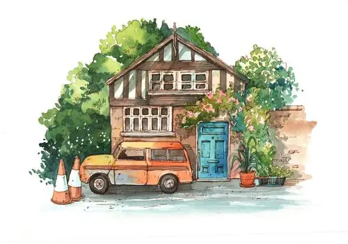 回头学学钢笔淡彩画