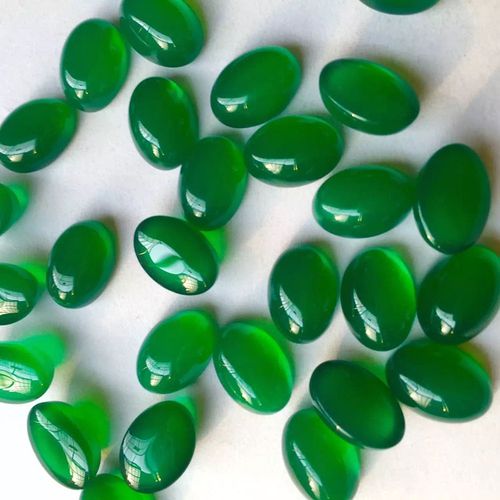 热销镶嵌加工_天然精品绿玉髓椭圆裸石戒面蛋面满绿通透代加工各种