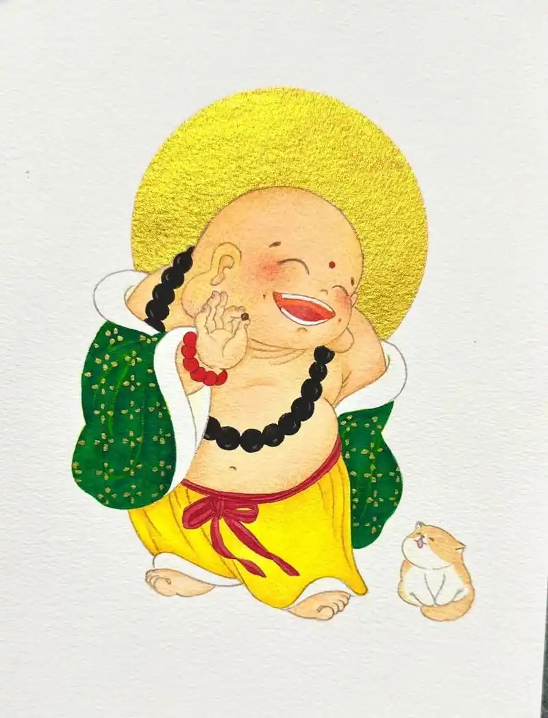 弥勒佛 《長樂集》·逗猫 2023年 9215商用,二改