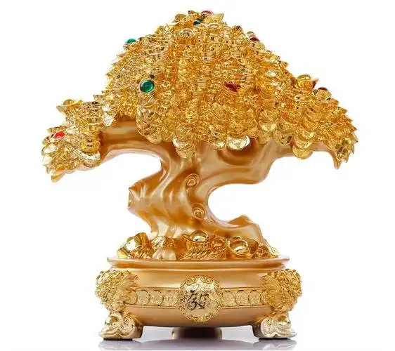 厂家直销 家居摆件创意礼品 高档树脂发财树招财树摆件图片_9