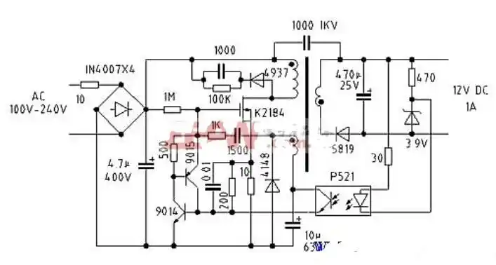 四款12v开关电源电路图讲解
