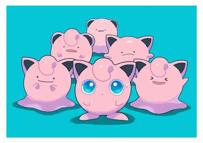 粉色球状宝可梦胖丁pixiv插画图片