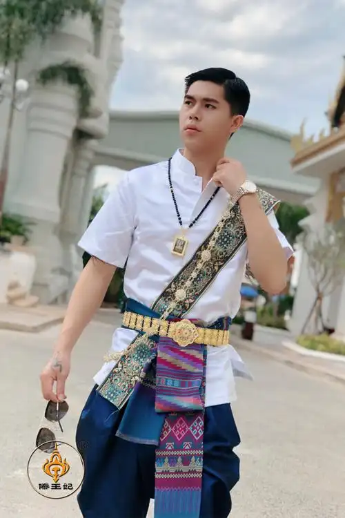 傣王妃服饰泰国泼水节男装套装节日装修修身帅气民族服装