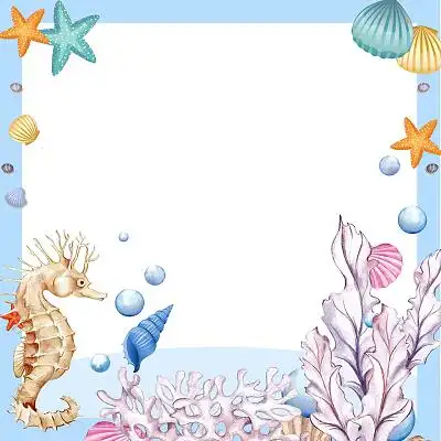 海洋生活海洋边框海洋生物png素材
