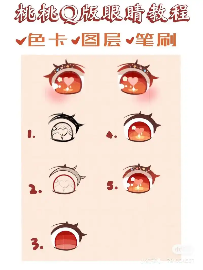 桃桃同款q版眼睛画法教程来啦!#q版 #绘画教程 #proc - 抖音