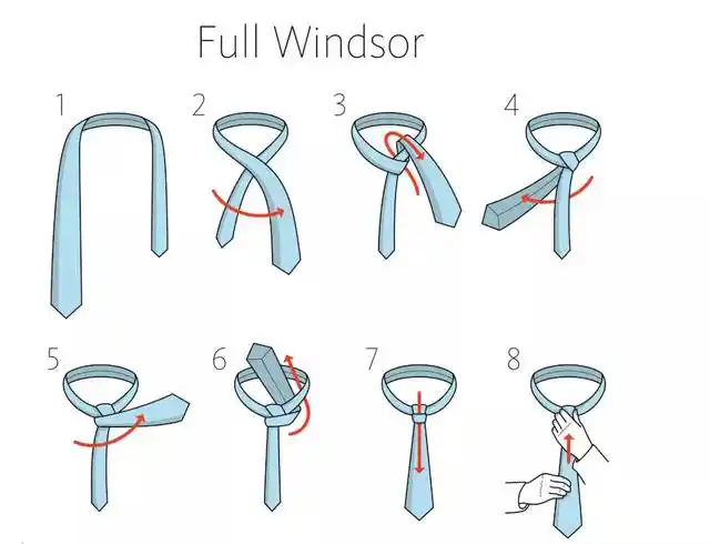 所以下面给大家介绍3种简单,适合不同场合领带结系法: 温莎结 full