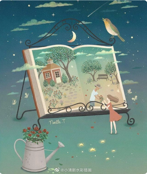 一组充满意境的童话风格插画作品