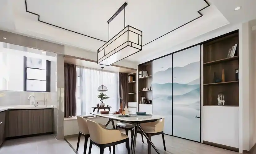 襄阳装修111平简约新中式风格两种风格的完美结合爆赞