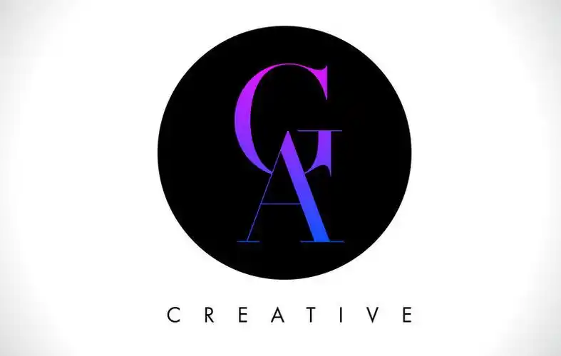 带有黑白色矢量的ca字母设计徽标.