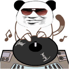熊猫头打碟 gif 动图