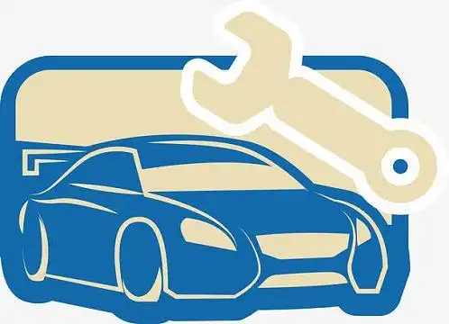 矢量蓝色汽修素材图