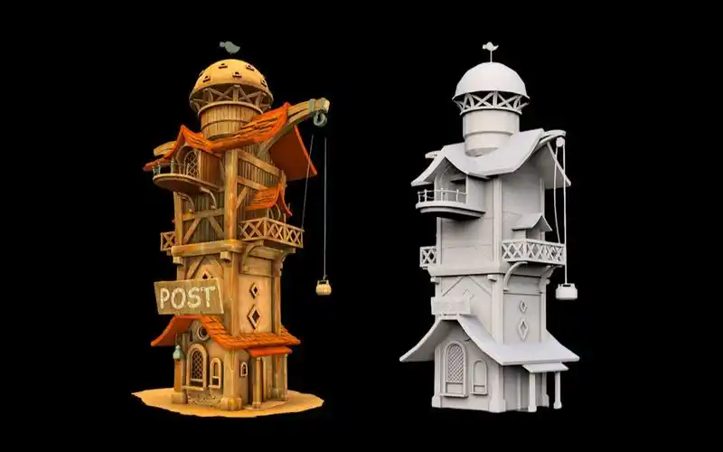 3dmax建模:风格化建筑场景模型制作,建模思路与技巧分析