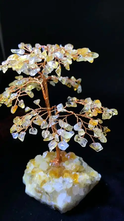 家中该有的样子黄水晶发财树天然物件