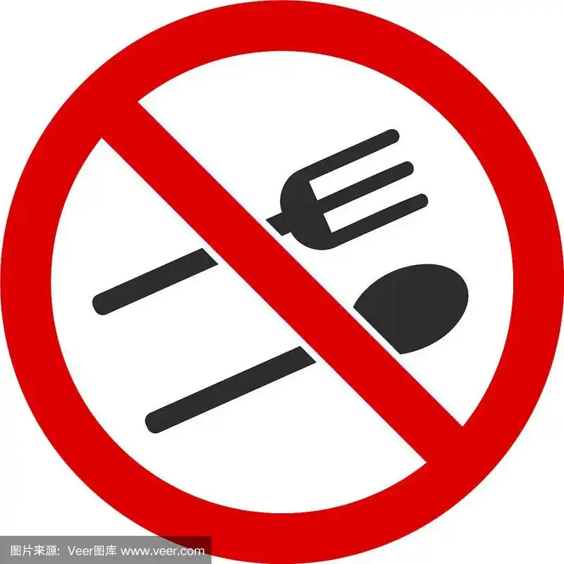 平面禁止进食图标