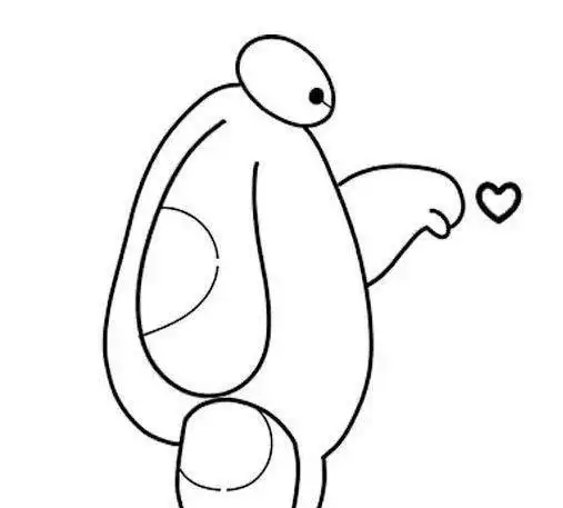 呆萌的大白简笔画图片呆萌的大白儿童绘画图集超能陆战队简笔画