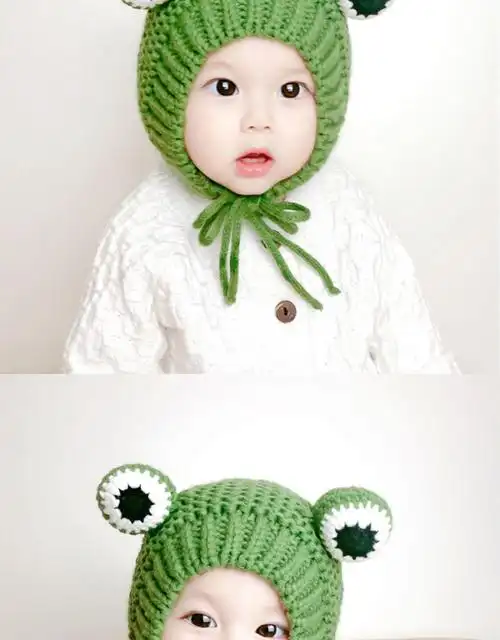 婴幼儿帽子秋冬季2020男女宝宝毛线帽可爱超萌冬天保暖加厚护耳帽