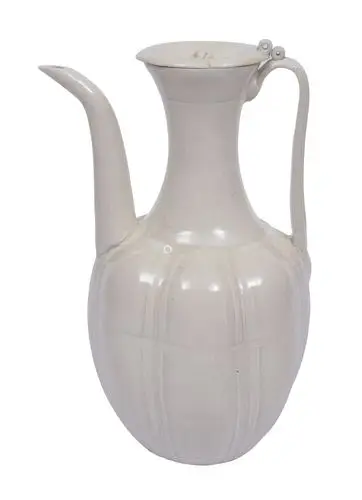 明影青白釉瓜棱执壶