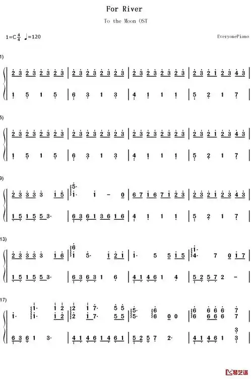 for river钢琴简谱-数字双手-freebird games1