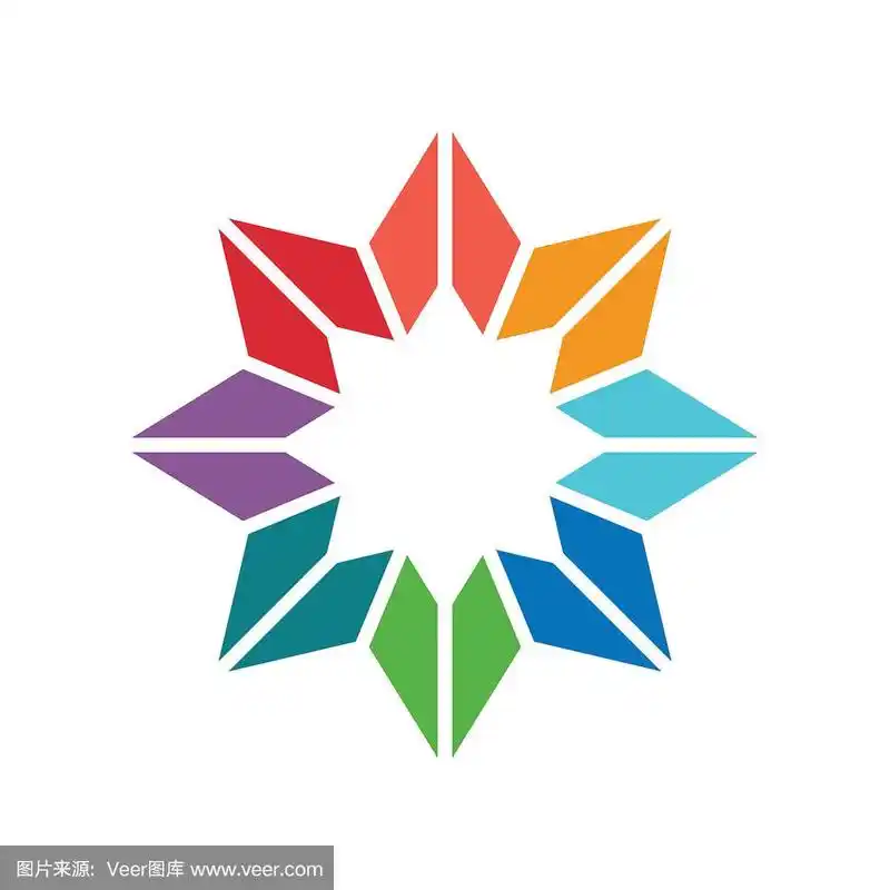 四边形在一个圆中形成一个星星.矢量图