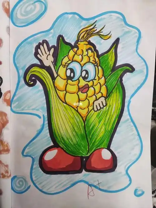 玉米拟人简笔画